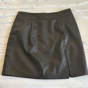 Lioness Black Faux Leather Mini Skirt